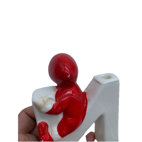 Vintage LIPPER & MANN Japan Ceramic Christmas Santa NOEL Candleholders MCM 1950s - Picture 10 of 16